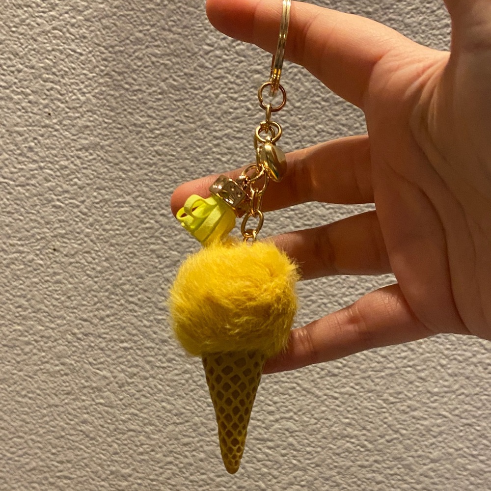 Yellow Ice Cream Cone Keychain